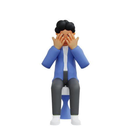 Frustrated businessman  3D Illustration