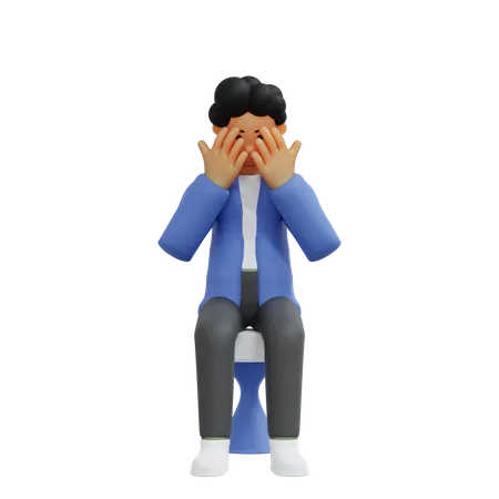 Frustrated businessman  3D Illustration