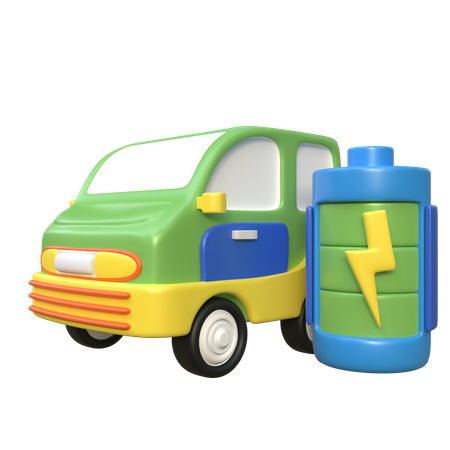 Full Car Battery  3D Icon