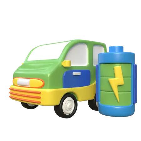 Full Car Battery  3D Icon