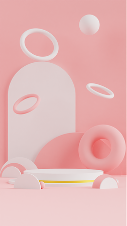 Fundo do pódio em cor pastel  3D Icon