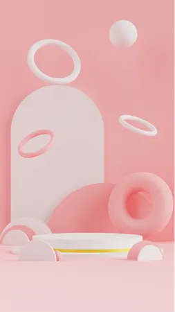 Fundo do pódio em cor pastel  3D Icon