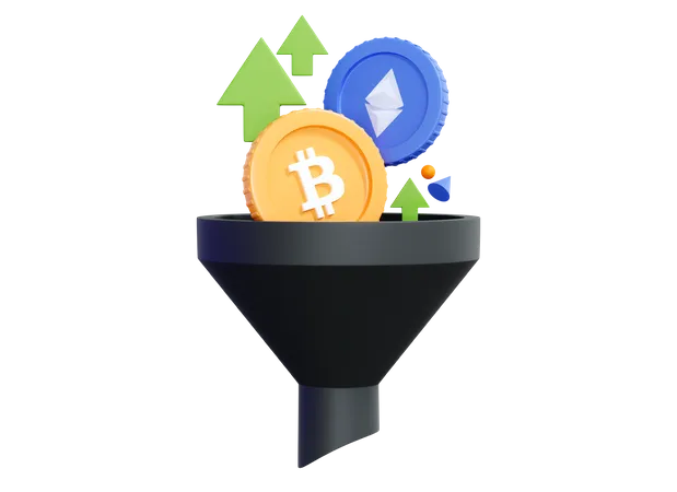 Funil criptográfico  3D Icon