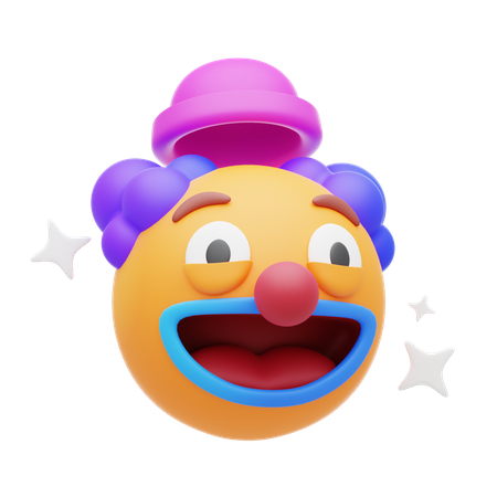 Funny Clown Emoji  3D Icon