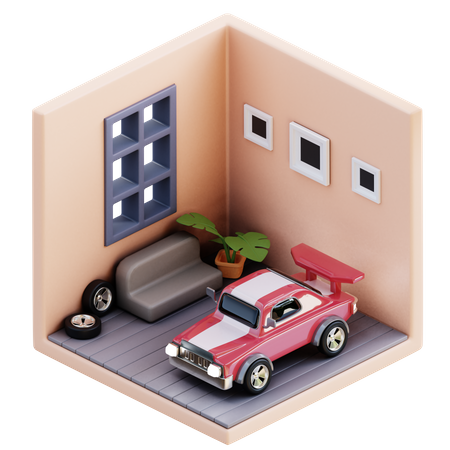 Garage  3D Illustration