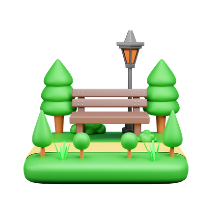 정원 벤치  3D Icon