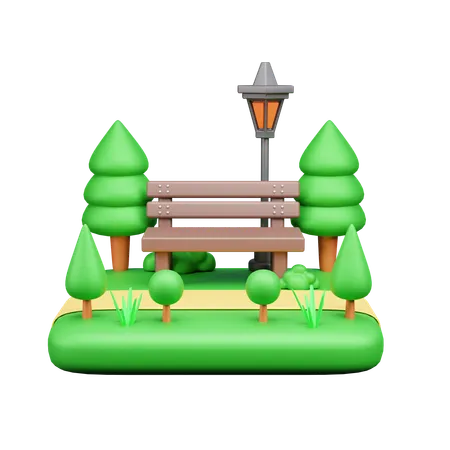 정원 벤치  3D Icon