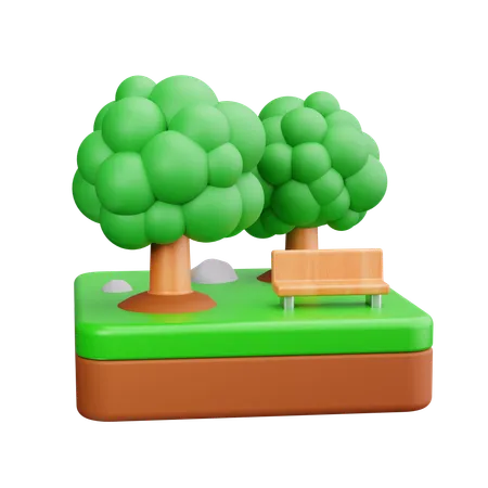 Garden Bench  3D Icon