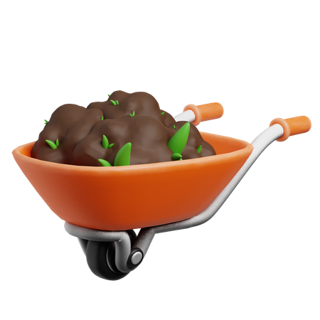 Garden Wheelbarrow  3D Icon