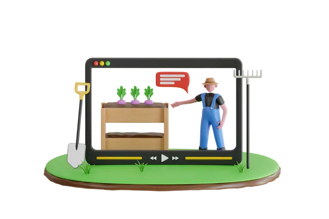 Gardening Online Service  3D Illustration