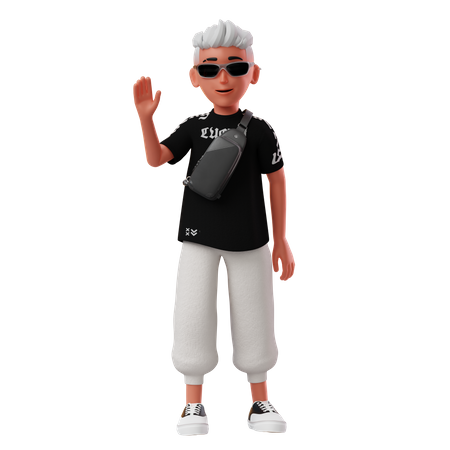 Garoto diga oi  3D Illustration