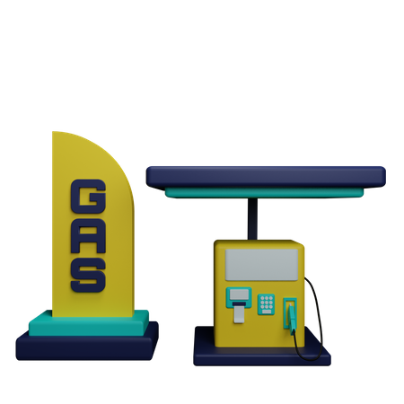 Gas Station  3D Icon