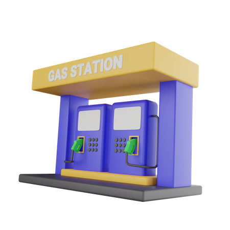 Gas Station  3D Icon