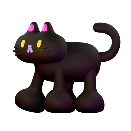 Gato andando olhando para a esquerda  3D Illustration