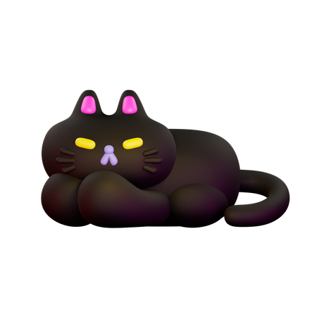 Gato dormindo  3D Illustration