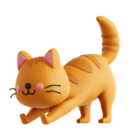 Estiramiento de gato  3D Icon