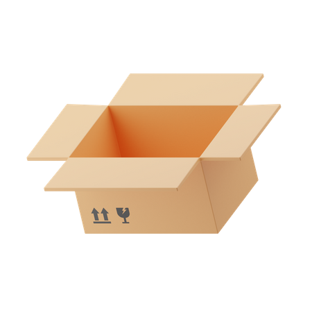 Geöffnete Paketbox  3D Illustration