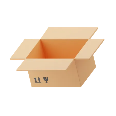 Geöffnete Paketbox  3D Illustration