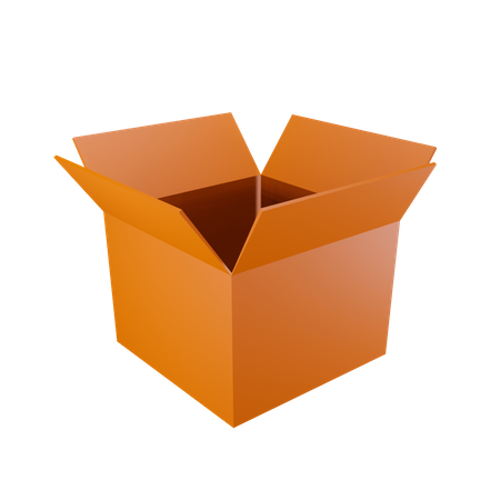 Geöffnete Paketbox  3D Illustration