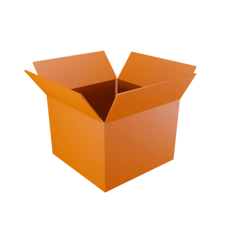 Geöffnete Paketbox  3D Illustration