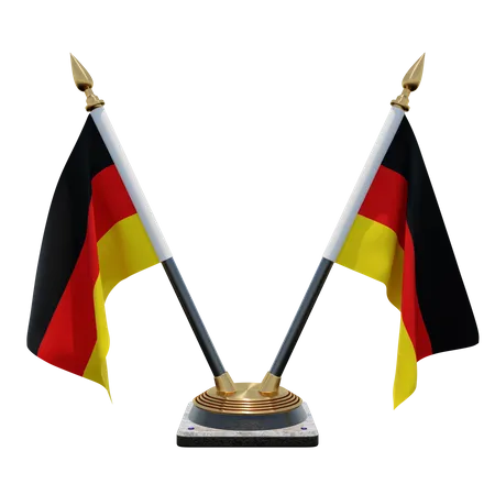 Germany Double Desk Flag Stand  3D Flag