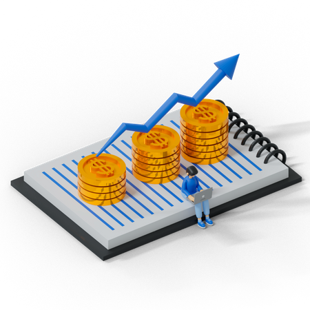 Geschäftsgewinn  3D Illustration