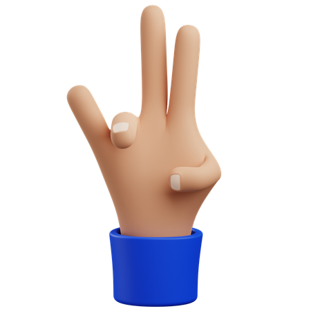 Gesto de la mano con el dedo anular  3D Icon