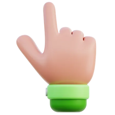 Gesto de la mano con el dedo meñique  3D Icon