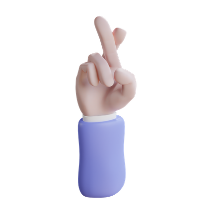 Gesto de la mano con el dedo cruzado  3D Icon