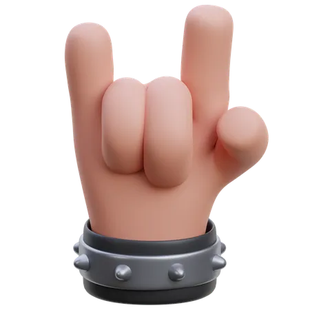 Gesto de mano de metal  3D Icon