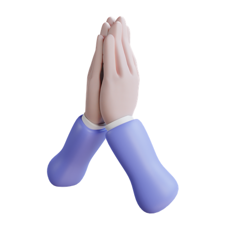 Gesto de la mano namaste  3D Icon