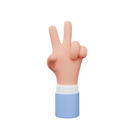 Gesto de la mano del signo de la paz  3D Illustration