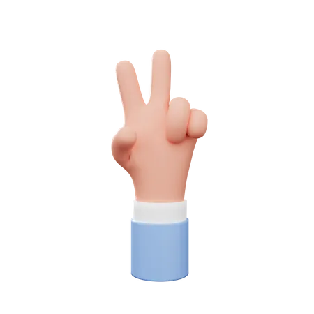 Gesto de la mano del signo de la paz  3D Illustration