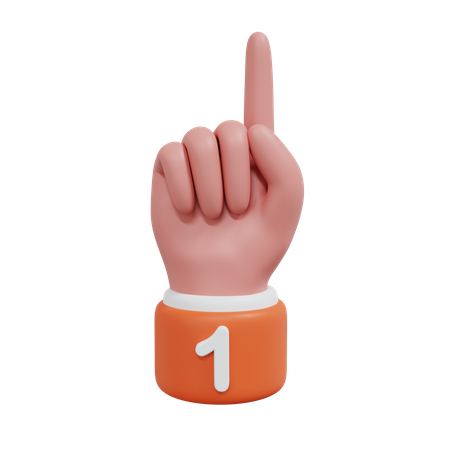 Gesture Numbers 1  3D Icon