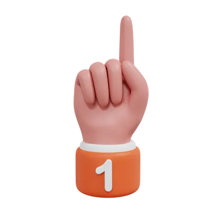 Gesture Numbers 1  3D Icon