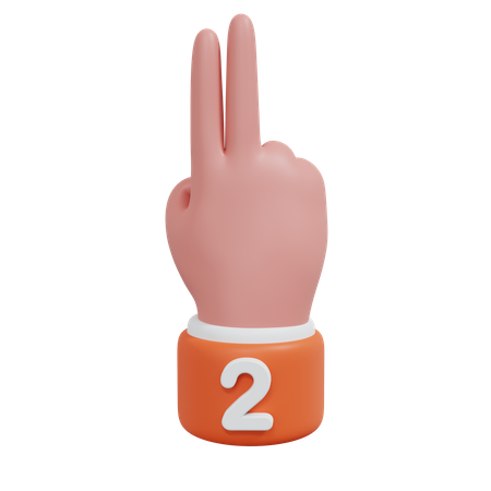 Gesture Numbers  2  3D Icon