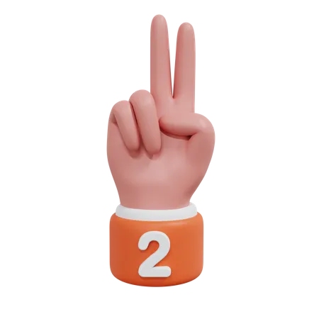 Gesture Numbers 2  3D Icon