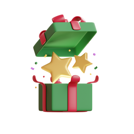 Gift Box Stars  3D Icon