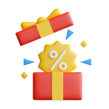 Gift Discount  3D Icon