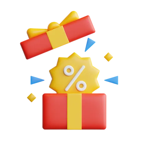 Gift Discount  3D Icon