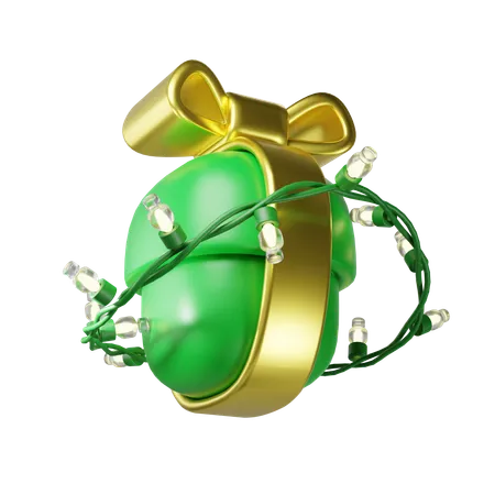 Gift With Christmas Lights  3D Icon