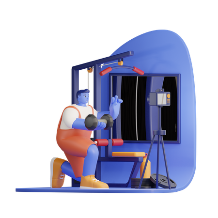 Vlogs de gimnasio  3D Illustration