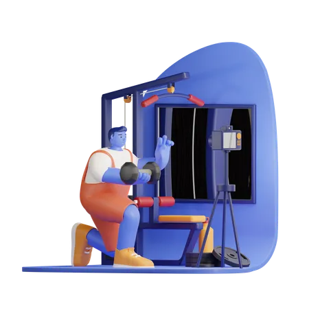 Vlogs de gimnasio  3D Illustration