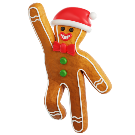 Gingerbread Man Flying  3D Icon