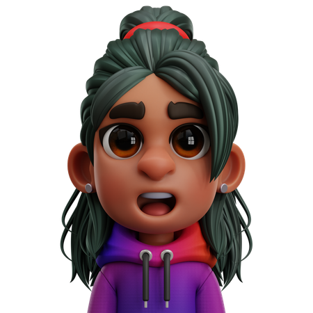 GIRL WITH HOODIE  3D Icon