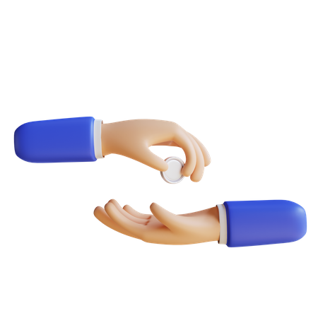 Give Money Hand Gesture  3D Illustration