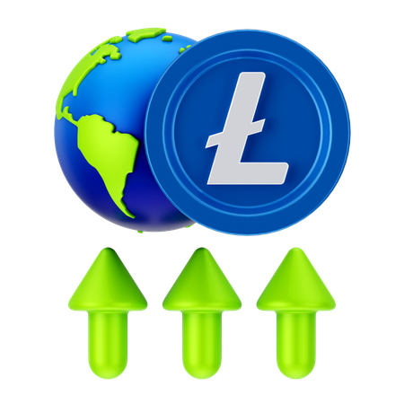 Global Linecoin Growth  3D Icon