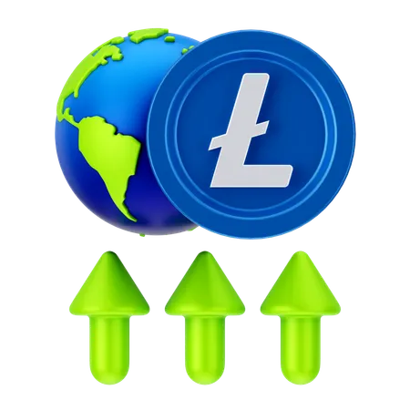 Global Linecoin Growth  3D Icon