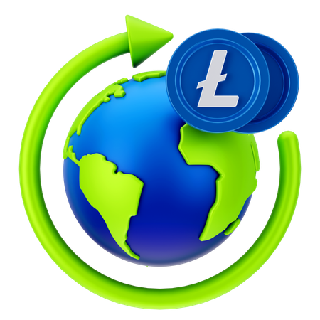 Global Litecoin Growth  3D Icon