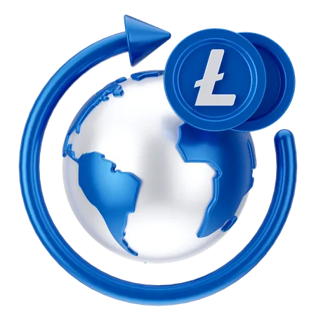 Global Litecoin Growth  3D Icon